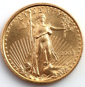 2003 GOLD 1/10 OZT OUNCE AMERICAN EAGLE BU COIN