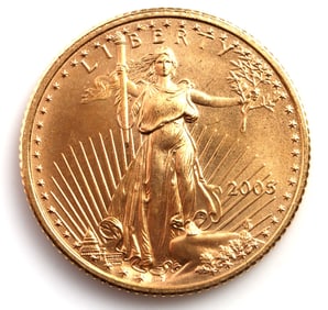 2005 GOLD 1/10 OZT OUNCE AMERICAN EAGLE BU COIN