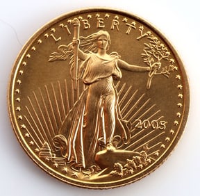 2005 GOLD 1/10 OZT OUNCE AMERICAN EAGLE BU COIN