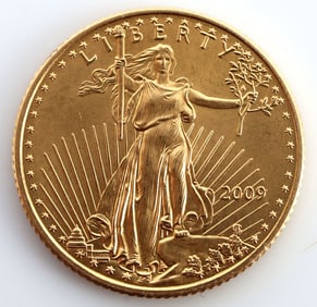 2009 GOLD 1/10 OZT OUNCE AMERICAN EAGLE BU COIN