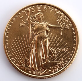 2010 GOLD 1/10 OZT OUNCE AMERICAN EAGLE BU COIN