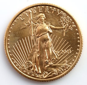 2011 GOLD 1/10 OZT OUNCE AMERICAN EAGLE BU COIN