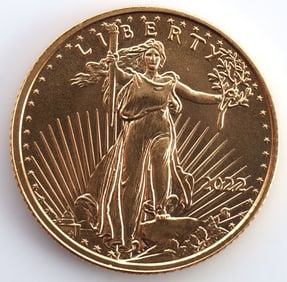 2022 GOLD 1/10 OZT OUNCE AMERICAN EAGLE BU COIN