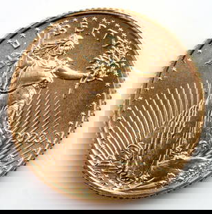 2023 GOLD 1/10 OZT OUNCE AMERICAN EAGLE BU COIN: Brilliant Uncirculated. This lot reserves at melt.
