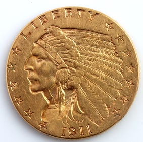 1911 P US $2.5 GOLD COIN