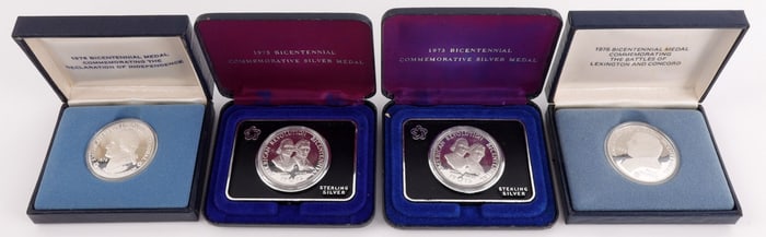 4 BICENTENNIAL STERLING SILVER COMMEMORATIVE MEDAL