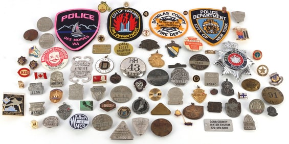 LARGE SELECTION OF POLICE FIRE OCCUPATION BADGES