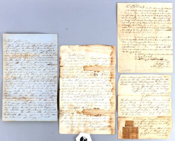 4 TEXAS PIONEER SIGNED PROPERTY DEEDS 1849-1870 DS