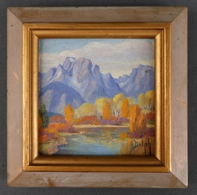 MARIE DOROTHY DOLPH MINIATURE PAINTING MT. MORAN