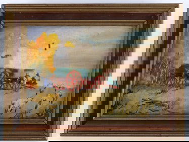 MARIE DOROTHY DOLPH MINIATURE PAINTING WAGON SHEEP