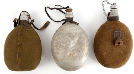 LOT OF 3 WWI & WWII BELGIAN CANTEENS