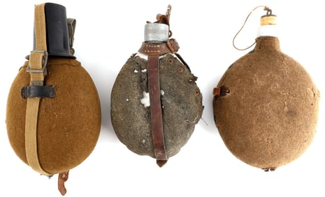 3 WWI WWII MILITARY CANTEEN LOT ESTONIA GERMANY