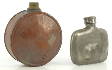 LOT OF 2 CIVIL WAR POWDER & LIQUOR CASK CANTEENS