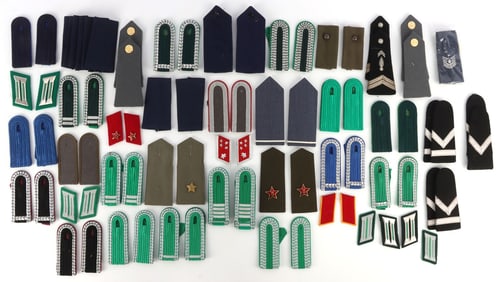 84 MIXED MILITARY SHOULDER BOARD & COLLAR TAB LOT