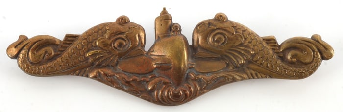 WWII US SUBMARINE OFFICER DOLPHIN BADGE
