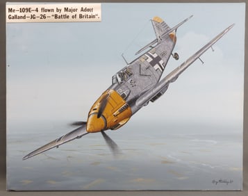 WWII GERMAN THIRD REICH GALLAND ME-109E-4 PAINTING