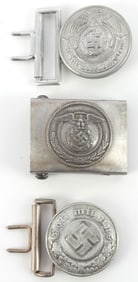 LOT OF 3 WWII GERMAN BELT BUCKLES SS HEER NSDAP