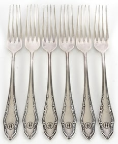 LOT OF 6 WWII GERMAN THIRD REICH SS CANTEEN FORKS