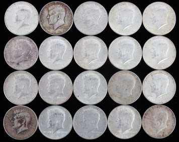 LOT OF 90% SILVER KENNEDY HALF DOLLARS $10 FACE