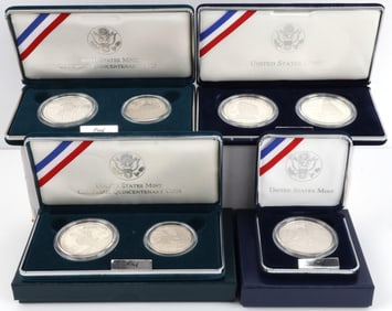 LOT OF 4 US SILVER COMMEMORATIVE COINS EXPLORERS