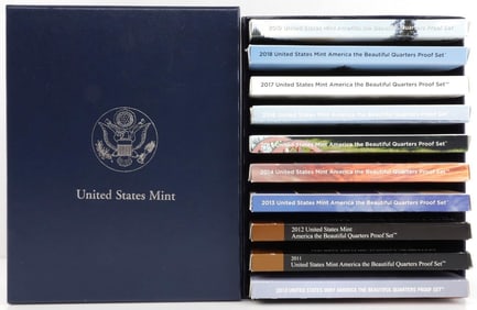 2010 TO 2019 10 AMERICA THE BEAUTIFUL PROOF SETS