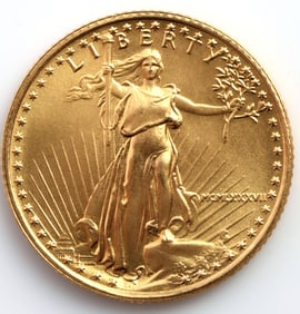 1987 GOLD 1/10 OZT OUNCE AMERICAN EAGLE BU COIN
