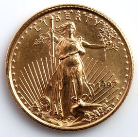 1997 GOLD 1/10 OZT OUNCE AMERICAN EAGLE BU COIN
