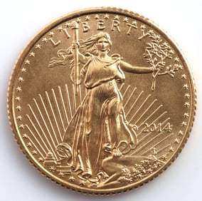 2014 GOLD 1/10 OZT OUNCE AMERICAN EAGLE BU COIN
