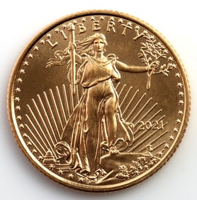 2021 GOLD 1/10 OZT OUNCE AMERICAN EAGLE BU COIN