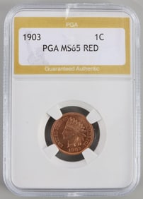1903 INDIAN CENT MS65 RED PGA ENCAPSULATED