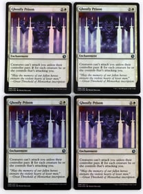 LOT OF 4 GHOSTLY PRISON MAGIC THE GATHERING FOIL