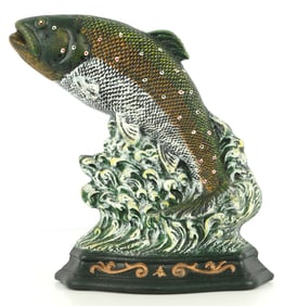 LEAPING TROUT VINTAGE CAST IRON DOOR STOP