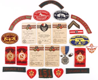 RARE LOT WWII ERA BOY SCOUTS OF AMERICA BSA ITEMS