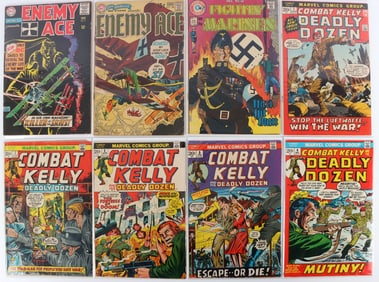 LOT OF 8 VINTAGE WAR COMICS ENEMY ACE COMBAT KELLY