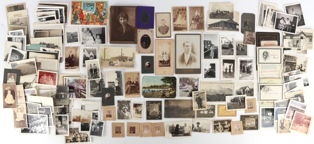 LARGE LOT OF ANTIQUE PHOTOGRAPHS SOME INTERESTING