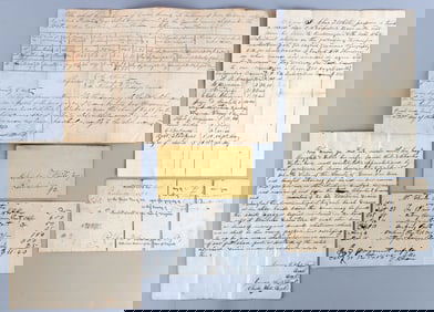 1843 HANDWRITTEN REPORT CARD & TEACHER'S PAPERS DS