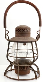 LONG ISLAND RAILROAD CLEAR GLASS ARMSPEAR LANTERN