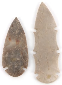 2 LARGE 8 & 6 INCH SPEAR ARROWHEAD LOT