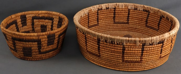 LOT OF 2 NATIVE AMERICAN SOUTHWEST NAVAJO BASKETS