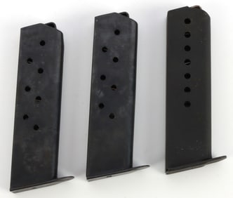 LOT OF 3 WALTHER P38 9MM STEEL PISTOL MAGAZINES
