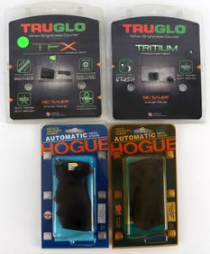 LOT OF 4 SIG SAUER P220 TRUGLO SIGHTS HOGUE GRIPS