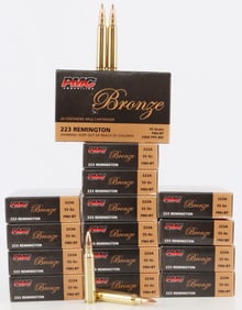 300 RDS .223 REM 55GR FMJ BT PMC BRONZE RIFLE AMMO
