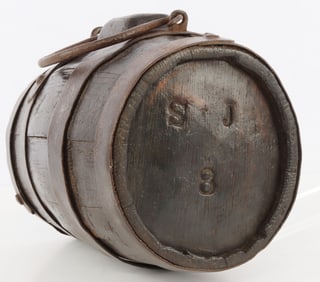 REVOLUTIONARY WAR COOPERED KEG CASK CANTEEN