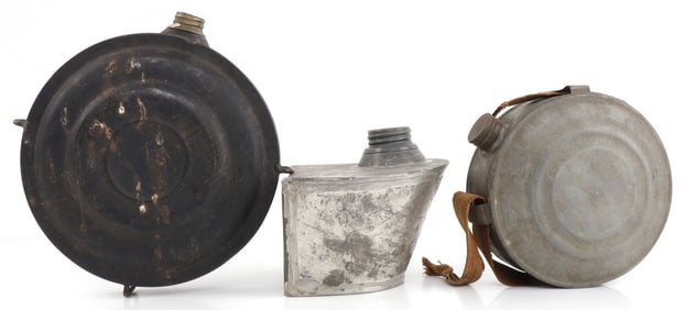 2 CIVIL WAR CANTEENS & 1 MEDICAL CAN LOT OF 3