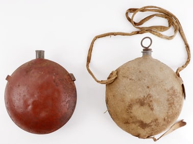LOT OF 2 M1858 CIVIL WAR SMOOTH CANTEENS