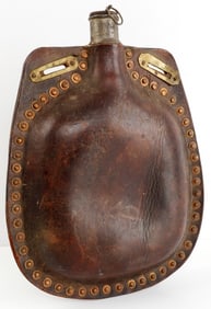 RARE US CIVIL WAR LAZARE CANTEL LEATHER CANTEEN