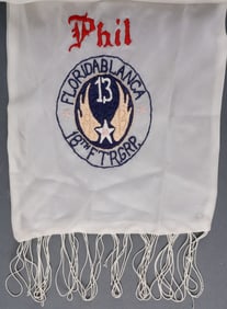 WWII US 13TH AIR FORCE 18TH FG EMBROIDERED SCARF