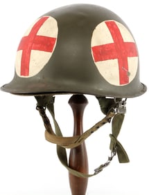 VIETNAM WAR MEDIC US M1 HELMET & FIRESTONE LINER
