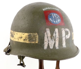 VIETNAM 82ND AIRBORNE MP M1C HELMET & NAMED LINER