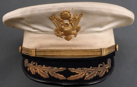 PRE-WWII US ARMY OFFICERS SUMMER VISOR CAP & COVER